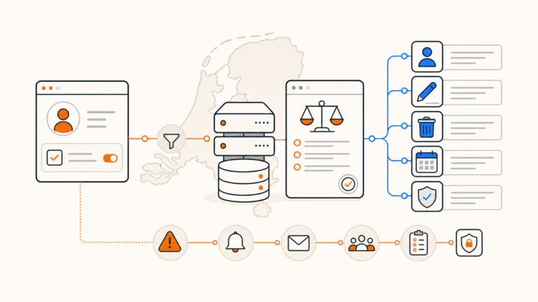 Explicação das leis de privacidade de dados da Holanda para clientes de empresas de hospedagem.