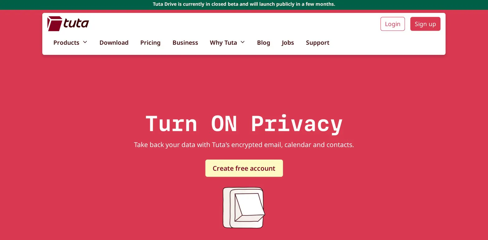 Tuta homepage